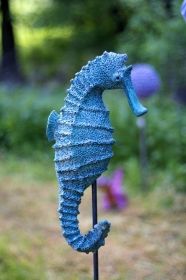 Seepferdchen blau Keramik